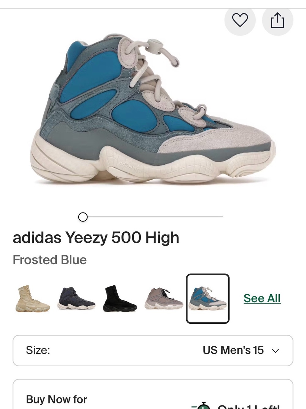 adidas Yeezy 500 High Sneakers - Frosted Blue and Gray